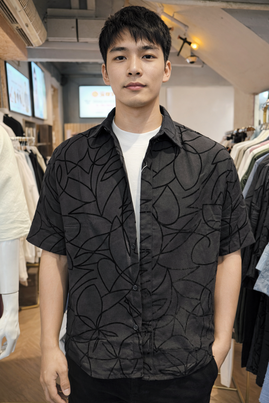 Black Oversized Short Sleeve Shirt