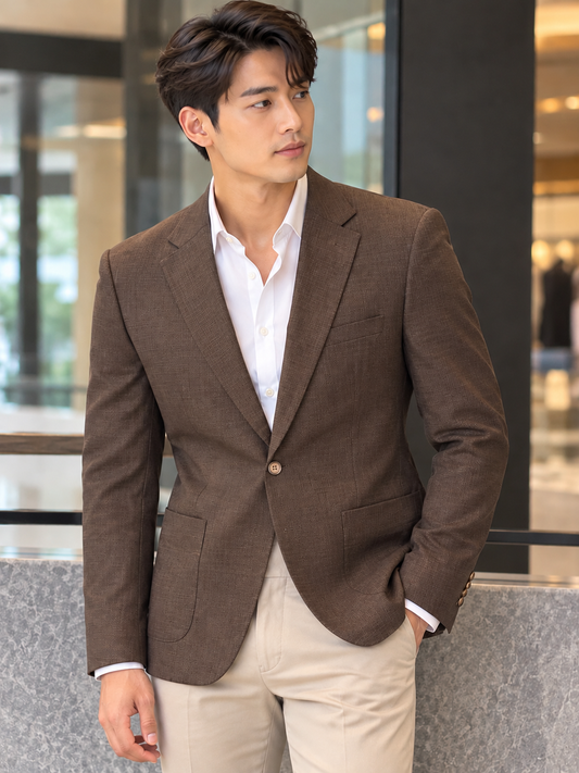 Signature Textured Blazer Brown 5070