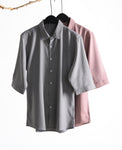 Plain Grey 3/4-sleeve shirt 1109