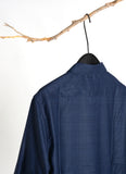 Plain BLUE 3/4-sleeve shirt 1080