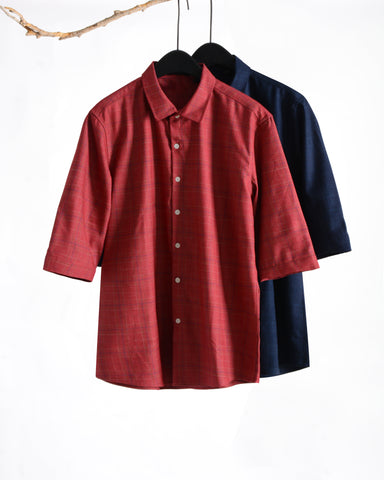 Checkered 3/4-sleeve shirt 1125