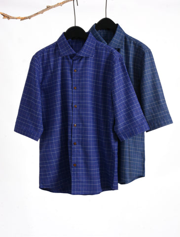 Checkered 3/4 Sleeve Shirt available in 2 colors- 1115