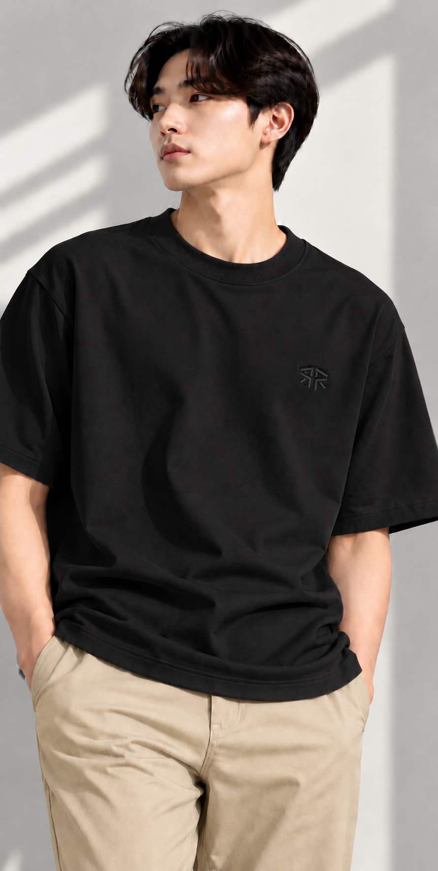 Black Basic Ultra Cool Oversize Tee 3554