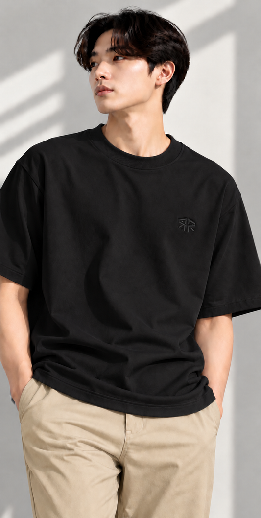 Black Basic Ultra Cool Oversize Tee 3554