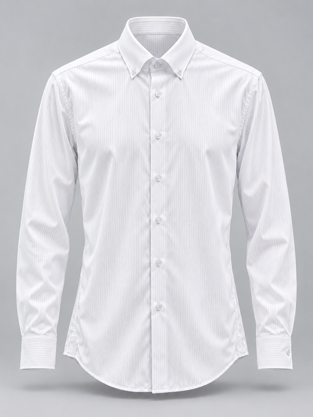Striped Long Sleeve Shirt (White) 6847