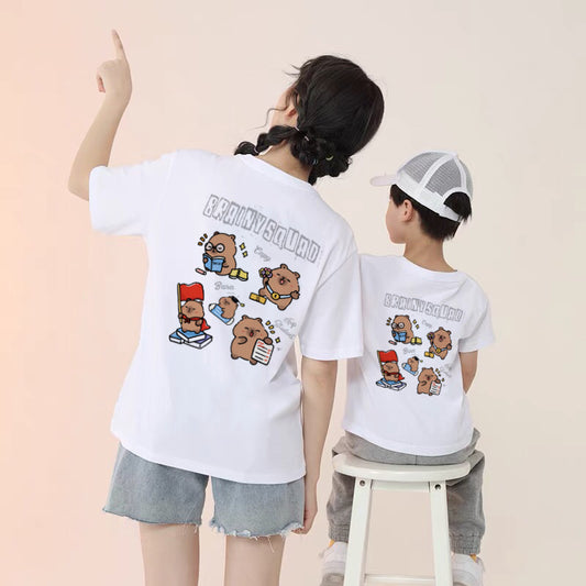 "BRAINY SQUAD CAPYBARA" Oversized Unisex Kids T-Shirt - 36771
