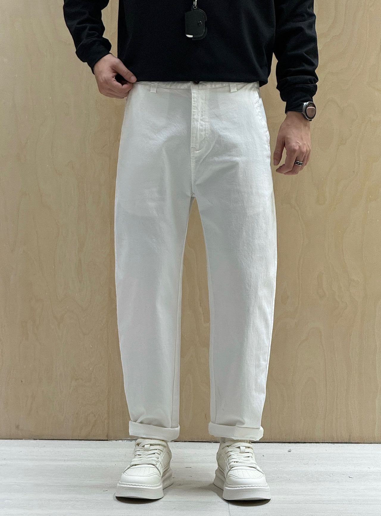 White Cargo Pants 052