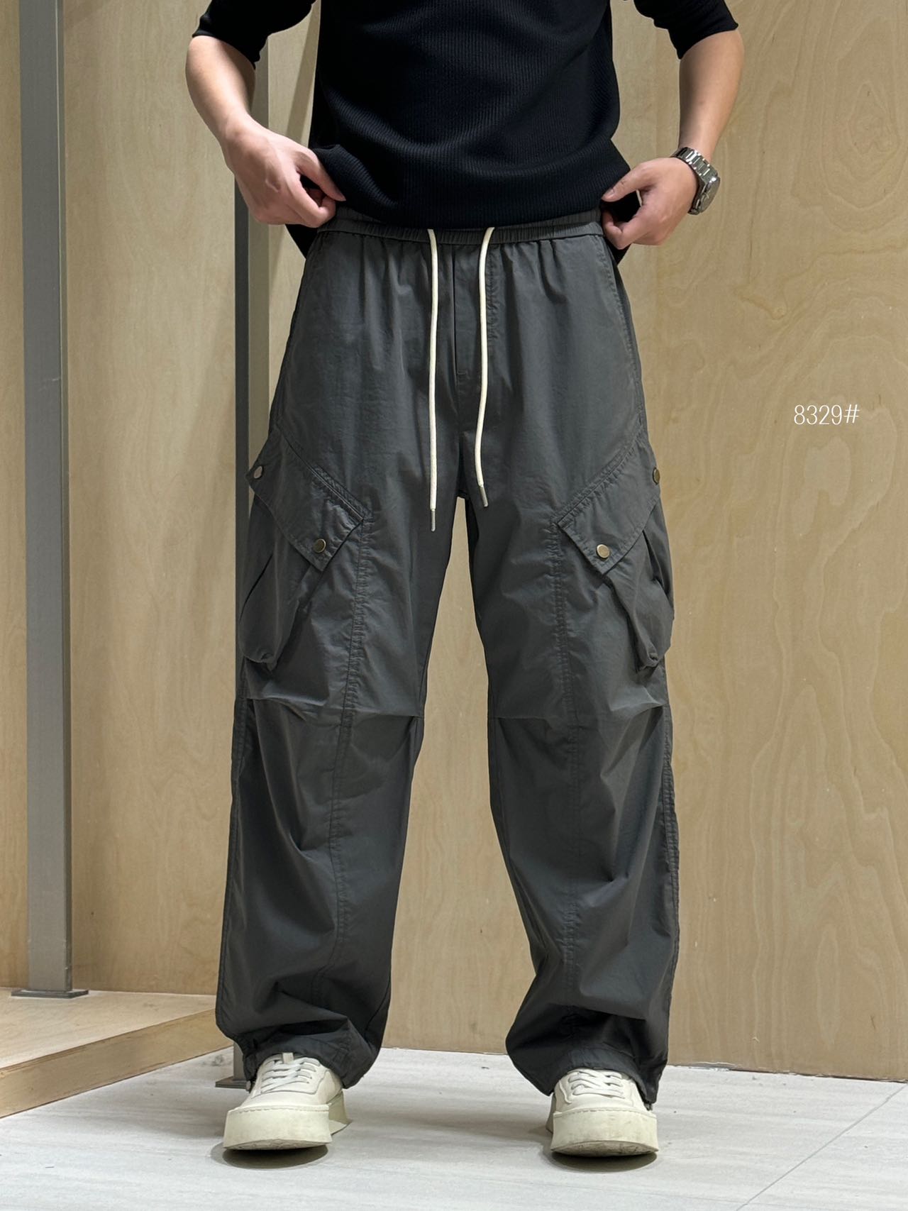 Grey Lightweight Cargo Pants 8330