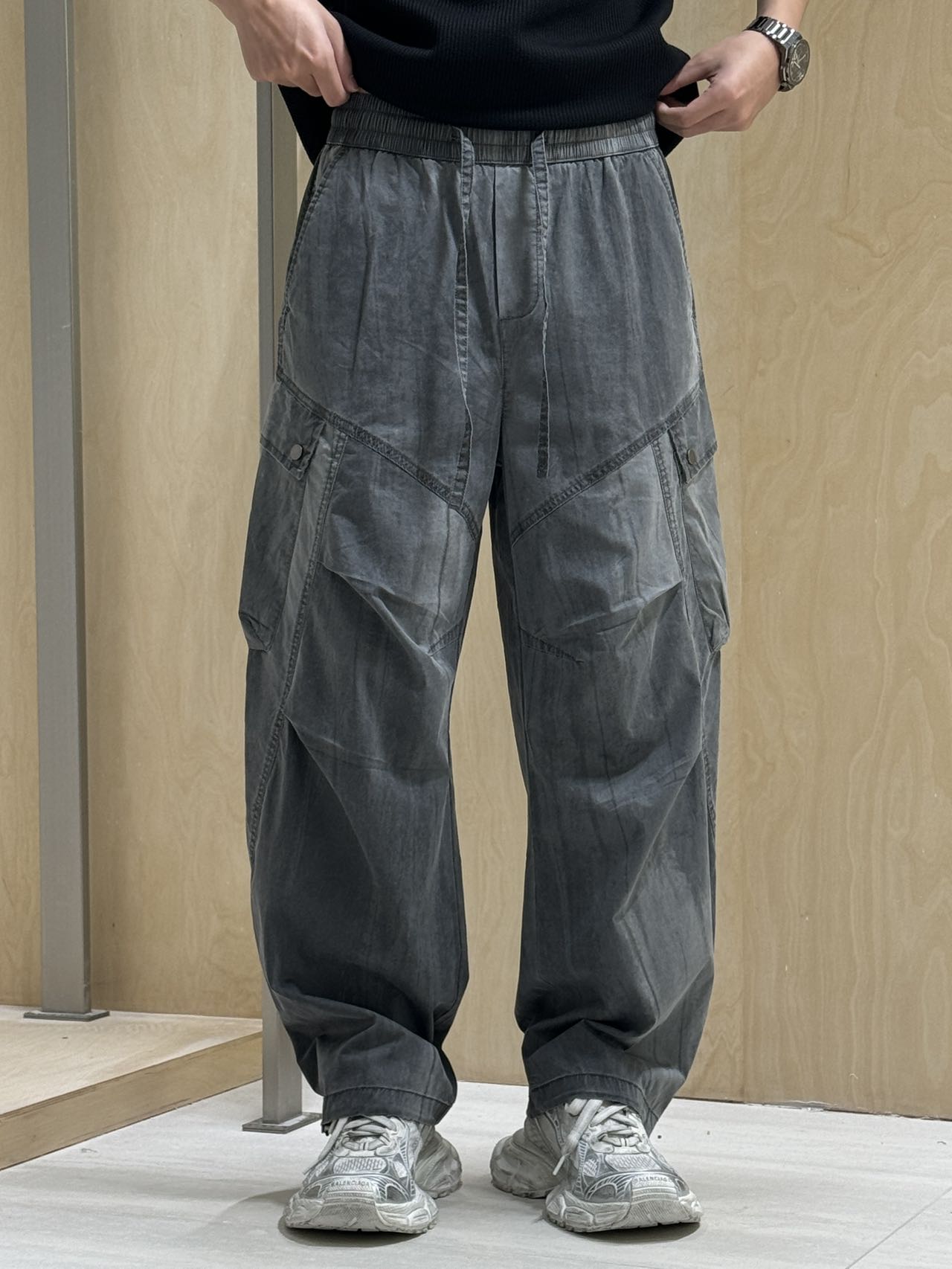 Black Lightweight Cargo Pants 8354
