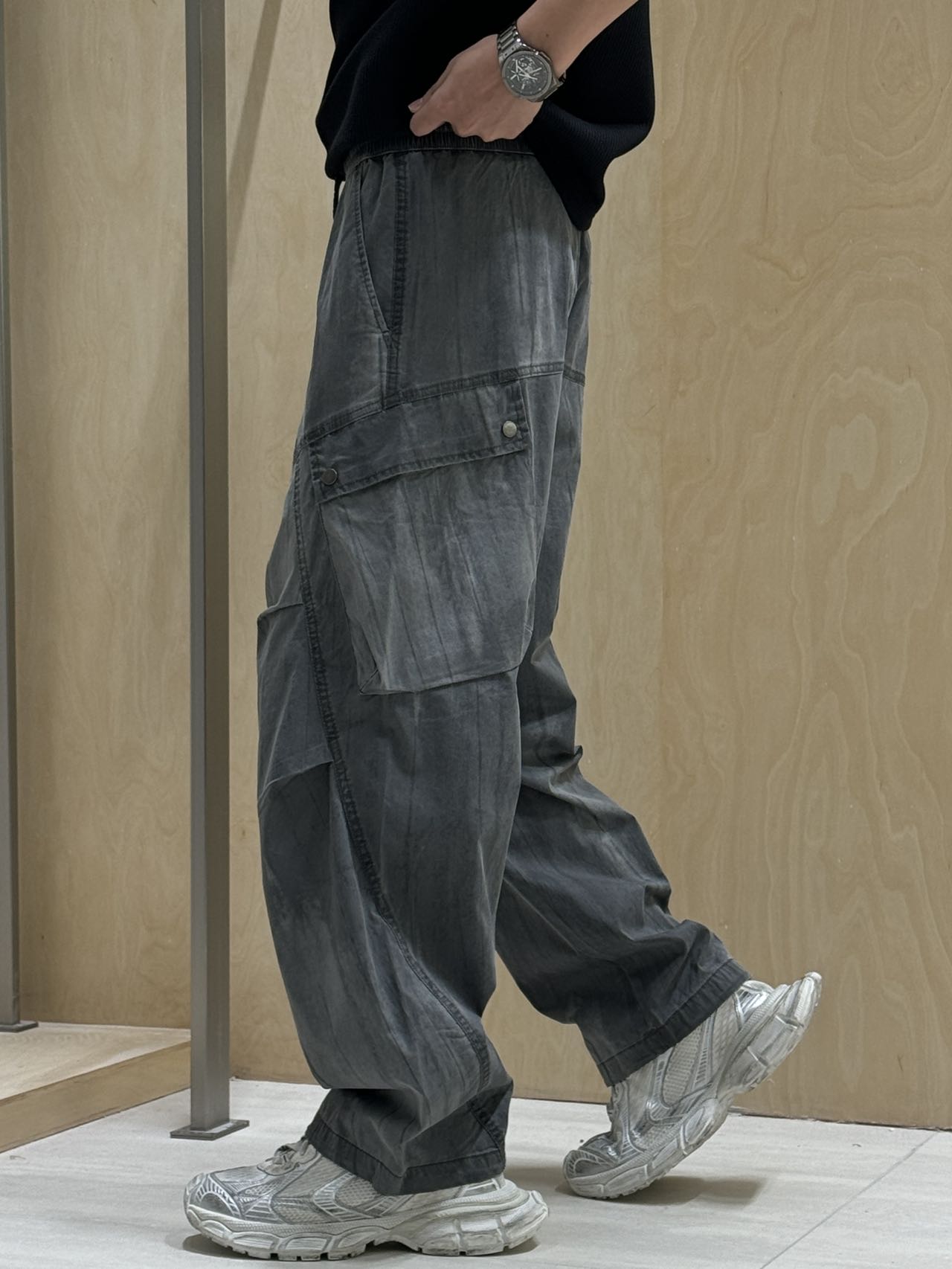 Black Lightweight Cargo Pants 8354