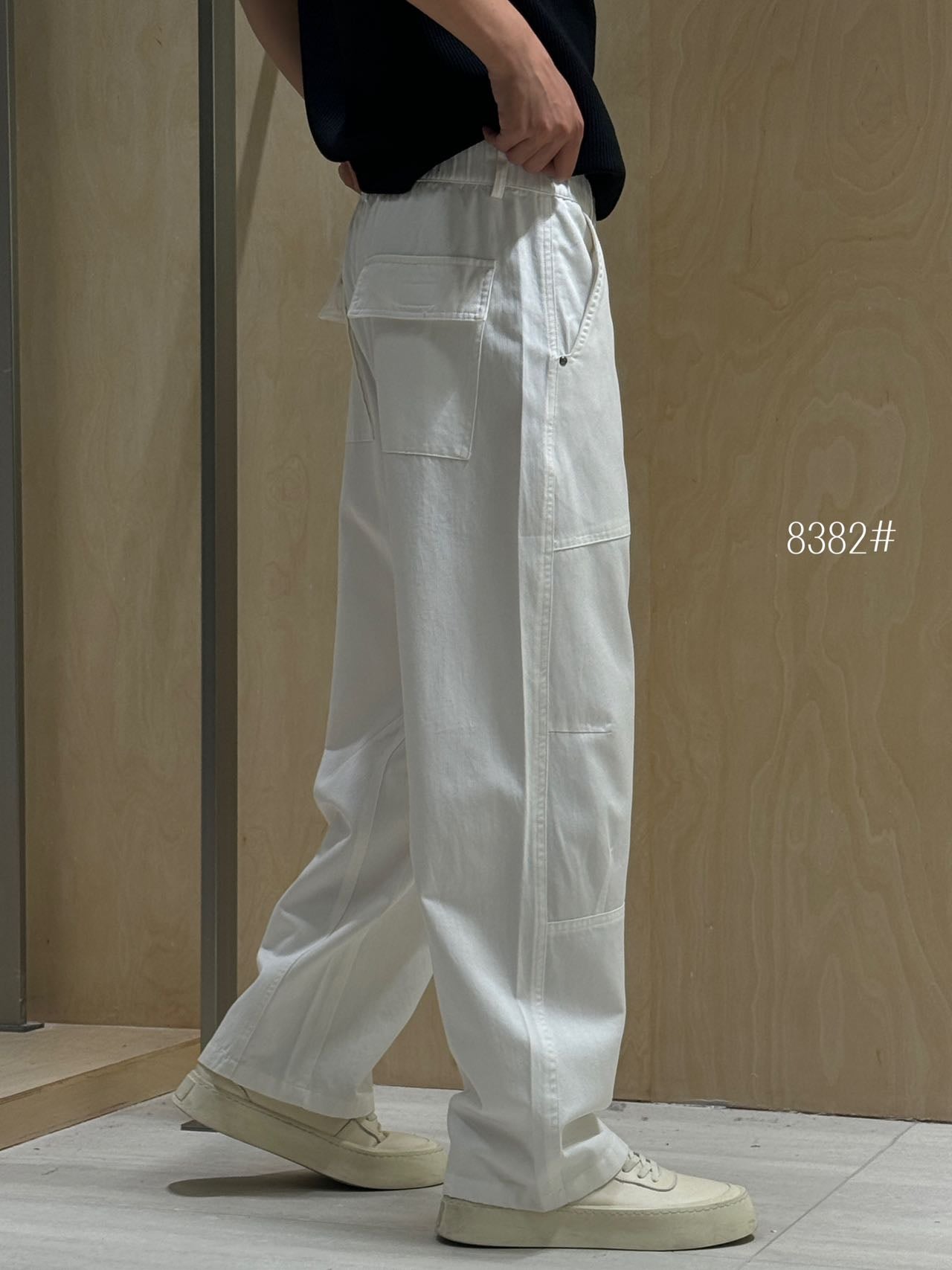 White Cargo Pants 8382