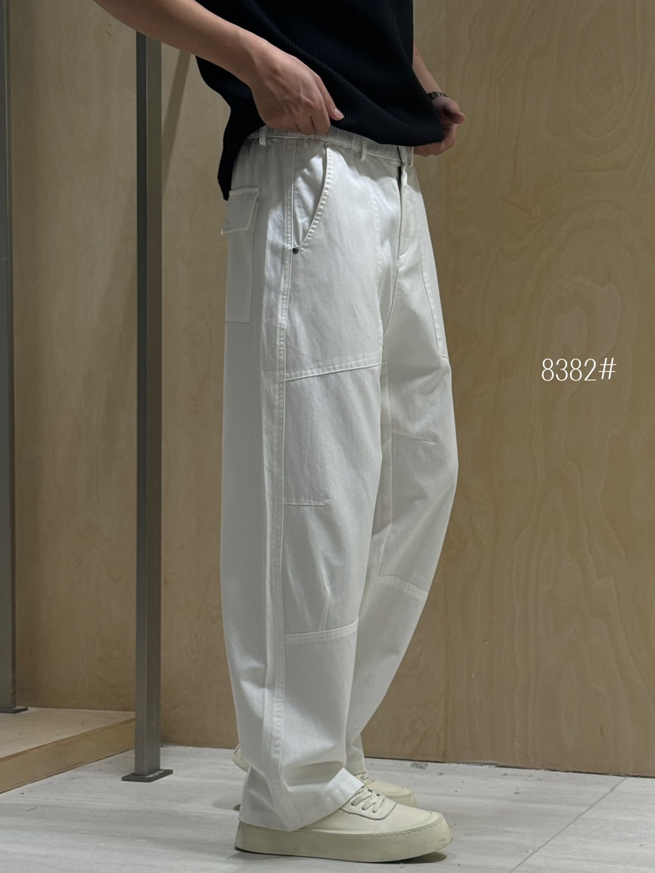 White Cargo Pants 8382