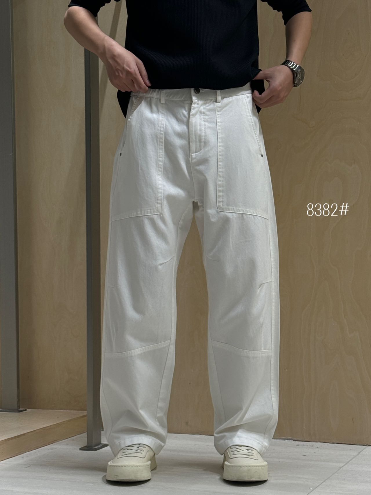 White Cargo Pants 8382