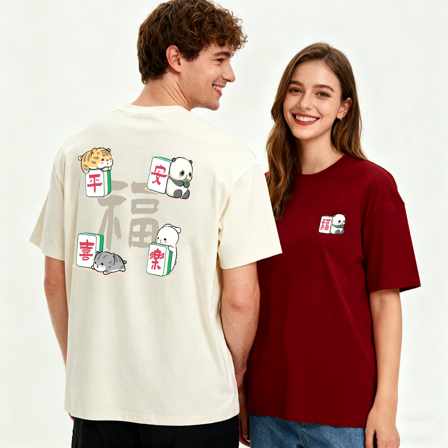 "平安喜乐" Oversized Tee - 3593