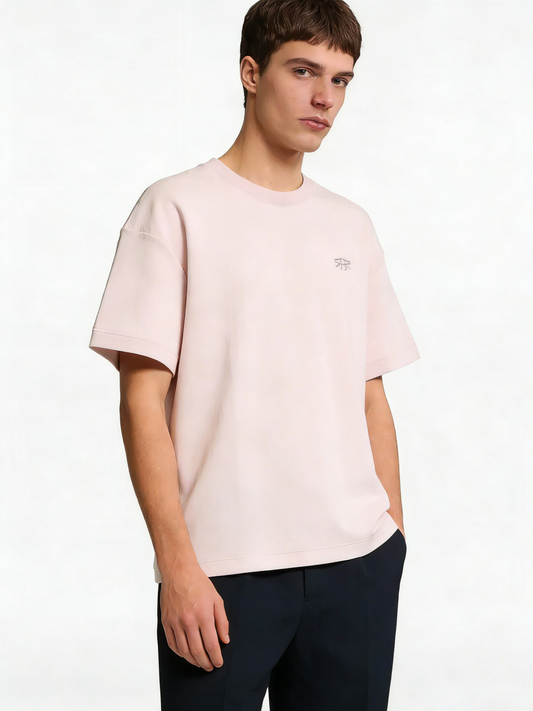 Pink Basic Oversize Tee Cool Weave cotton 3554