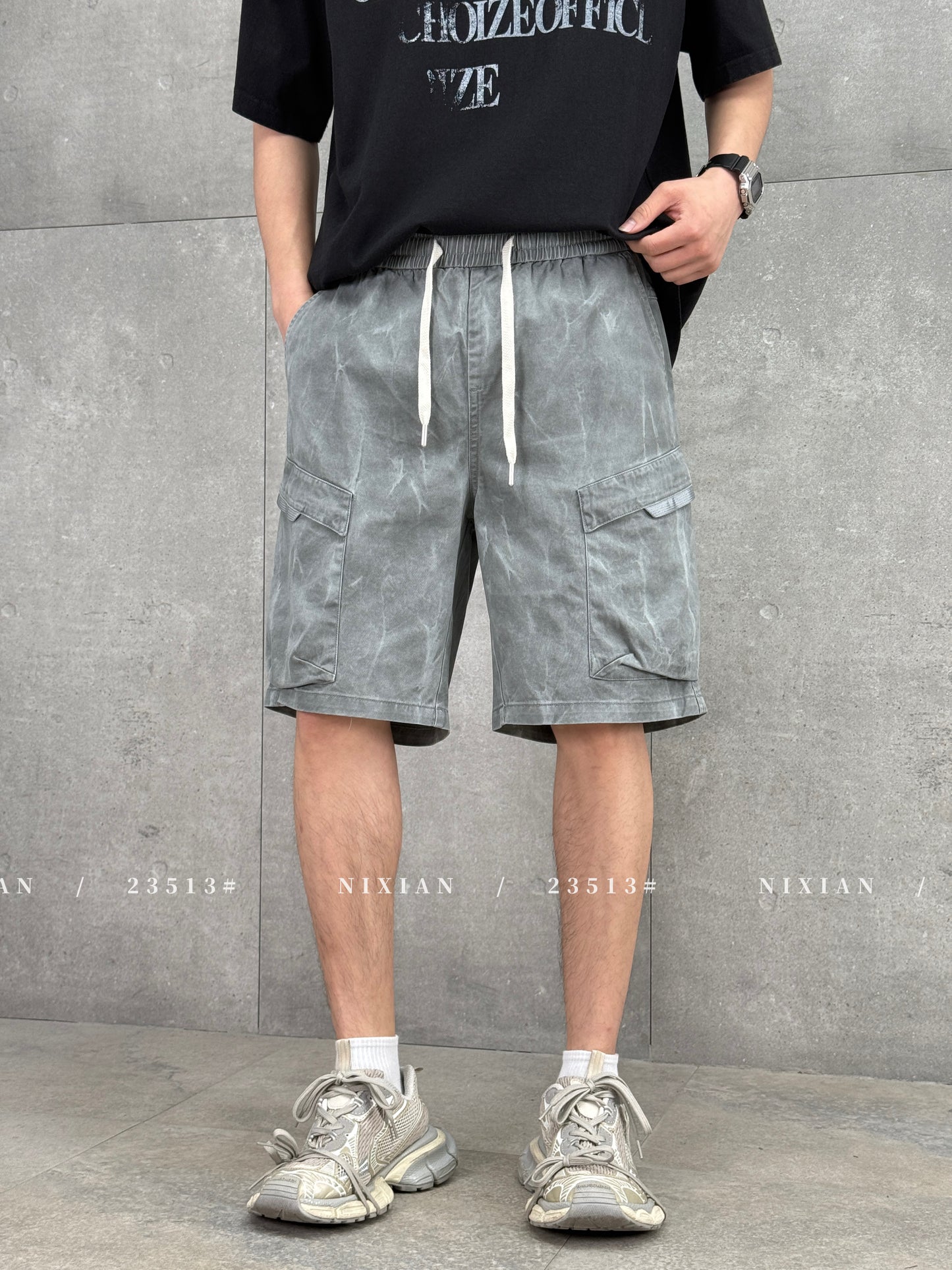 Grey Cargo Shorts 23513