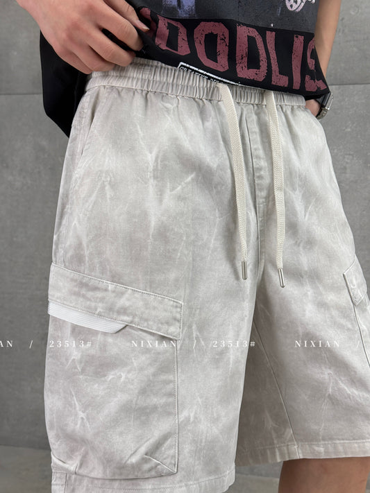Grayish White Cargo Shorts 23513