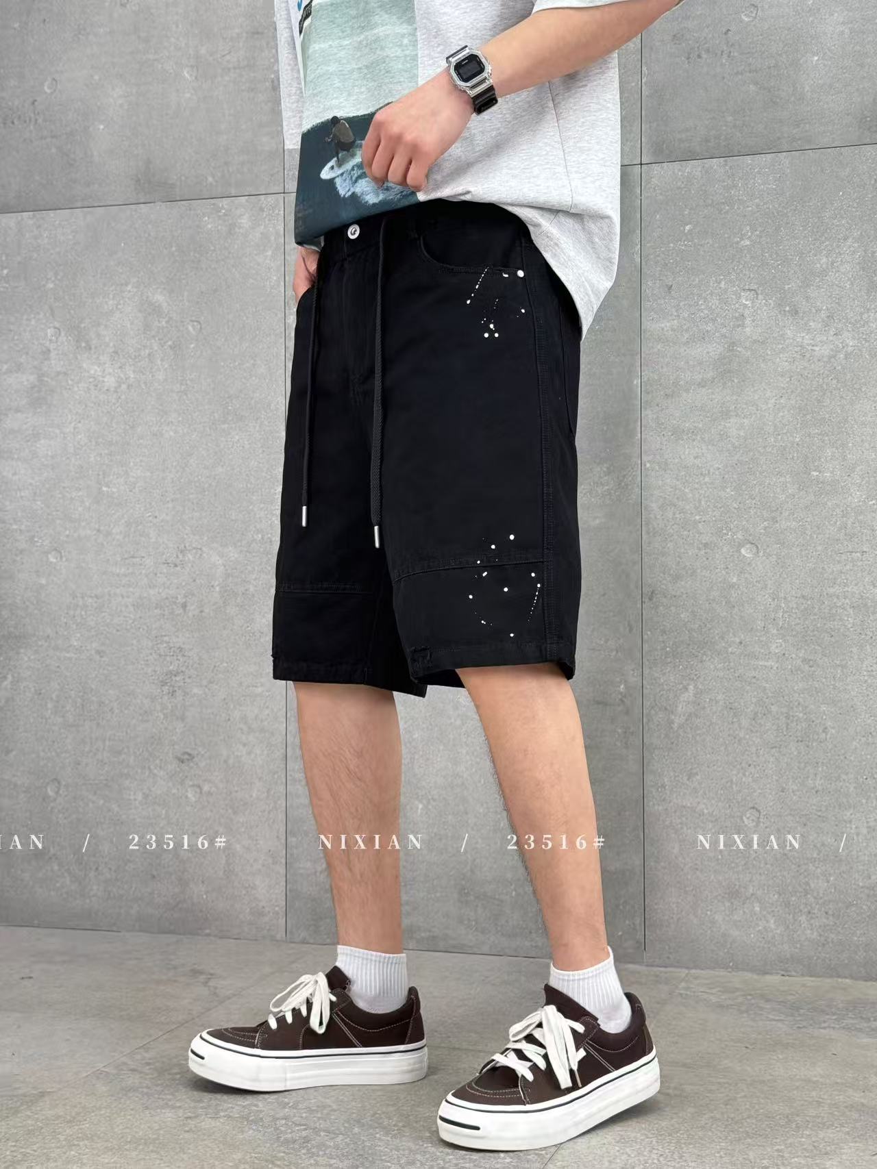 Black Cargo Shorts 23516
