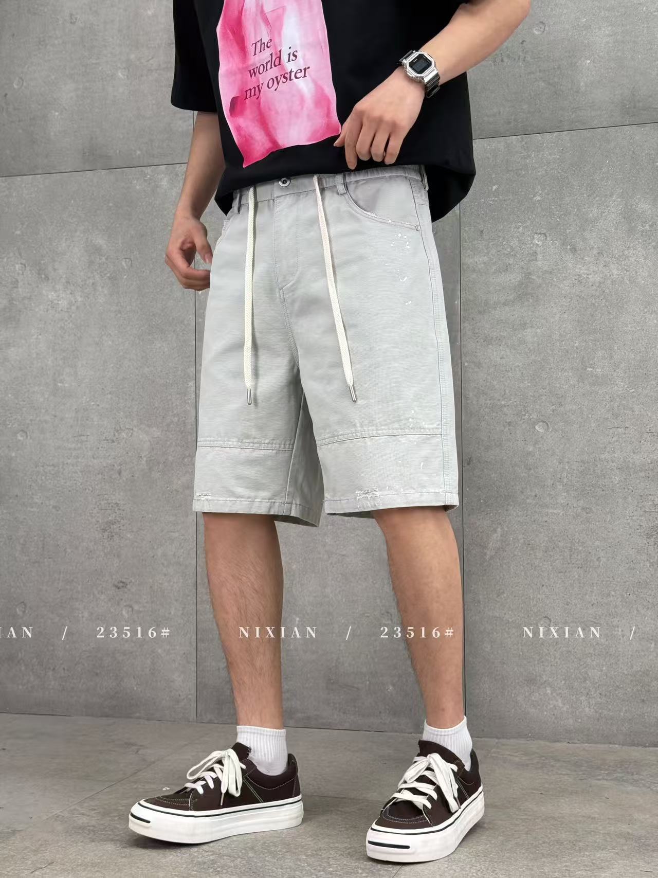 Grey Cargo Shorts 23516