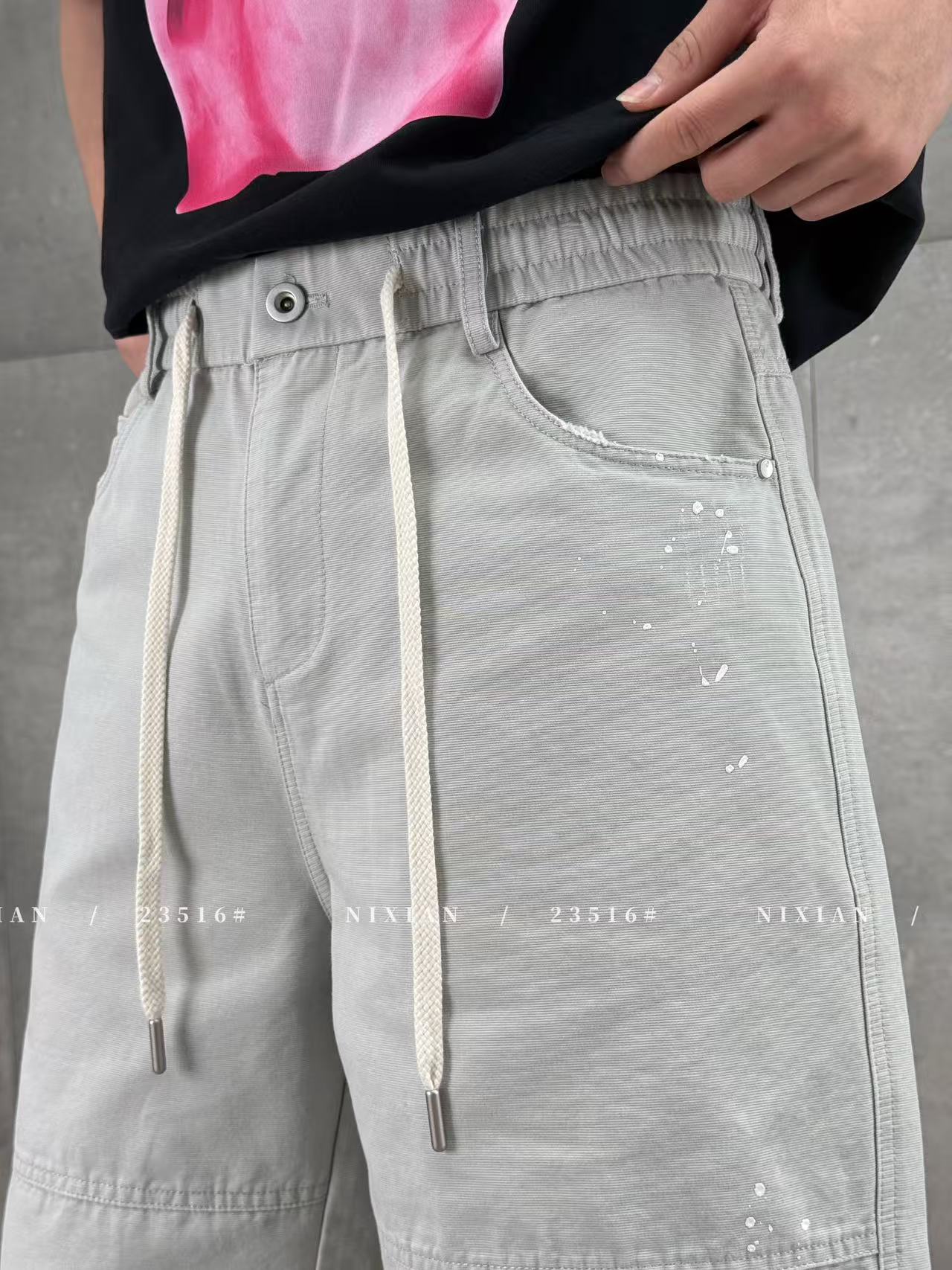 Grey Cargo Shorts 23516