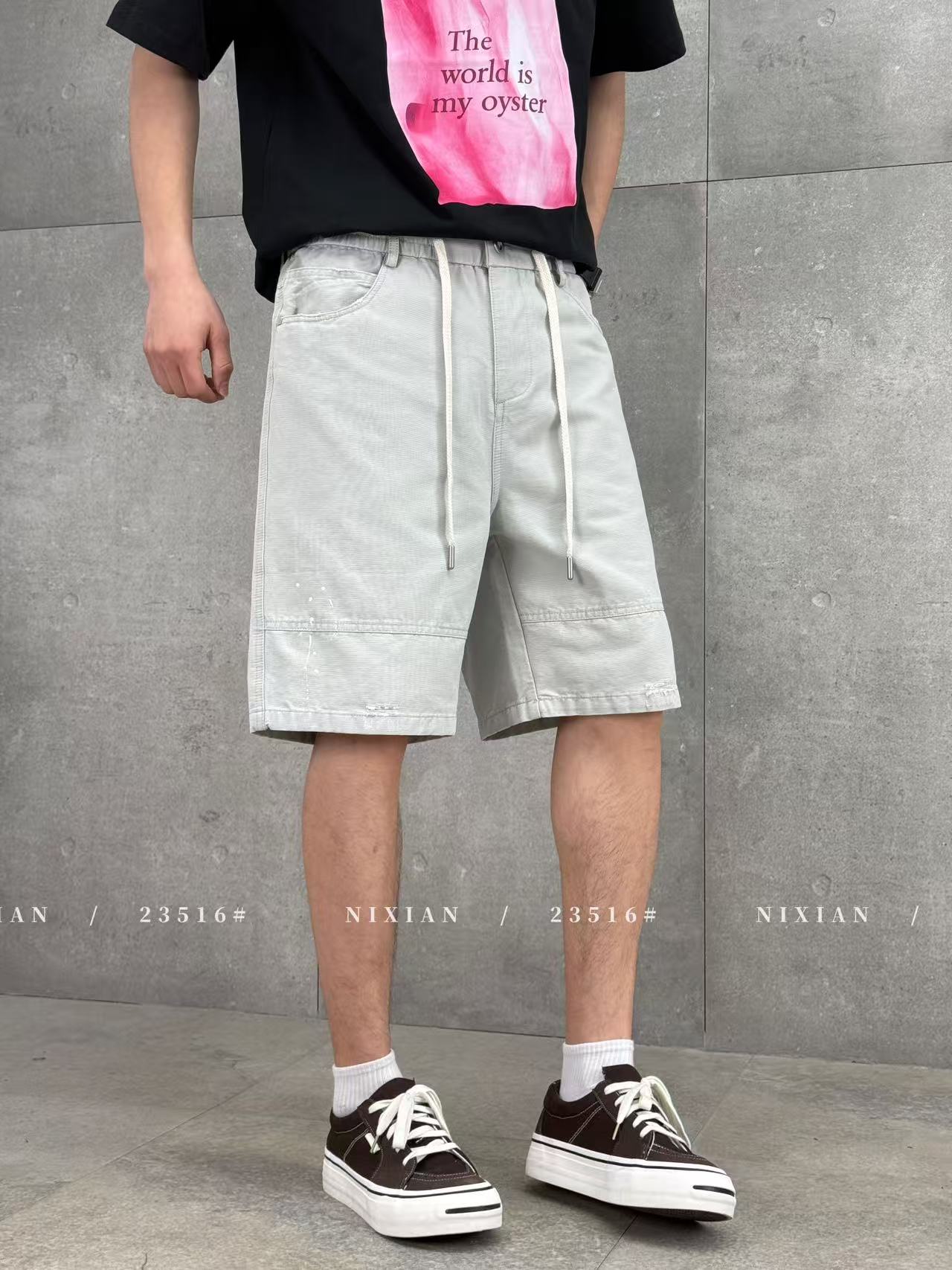 Grey Cargo Shorts 23516