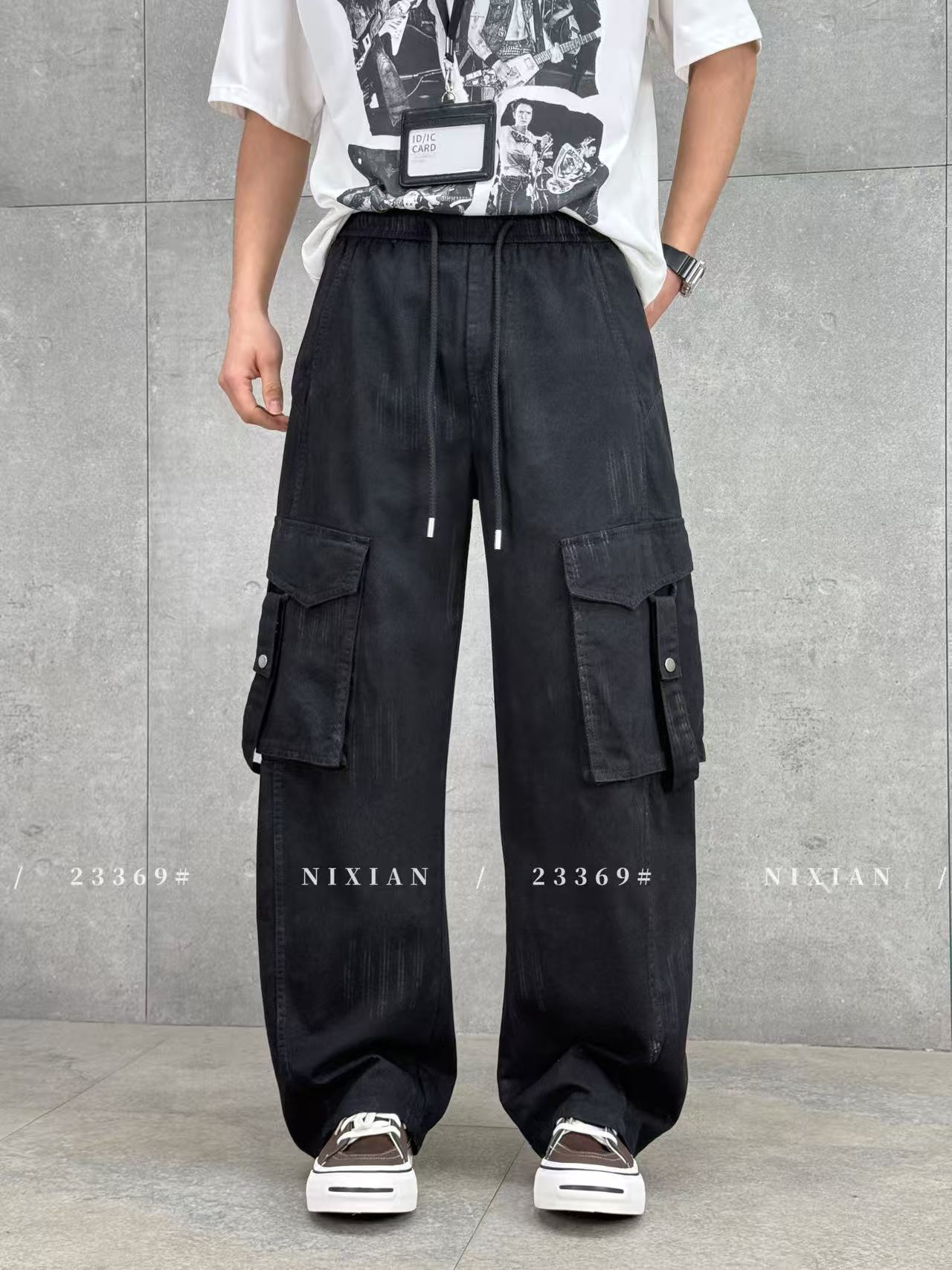 Black Cargo Pants 23369