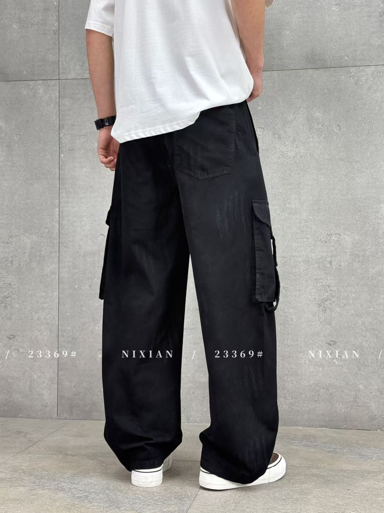Black Cargo Pants 23369