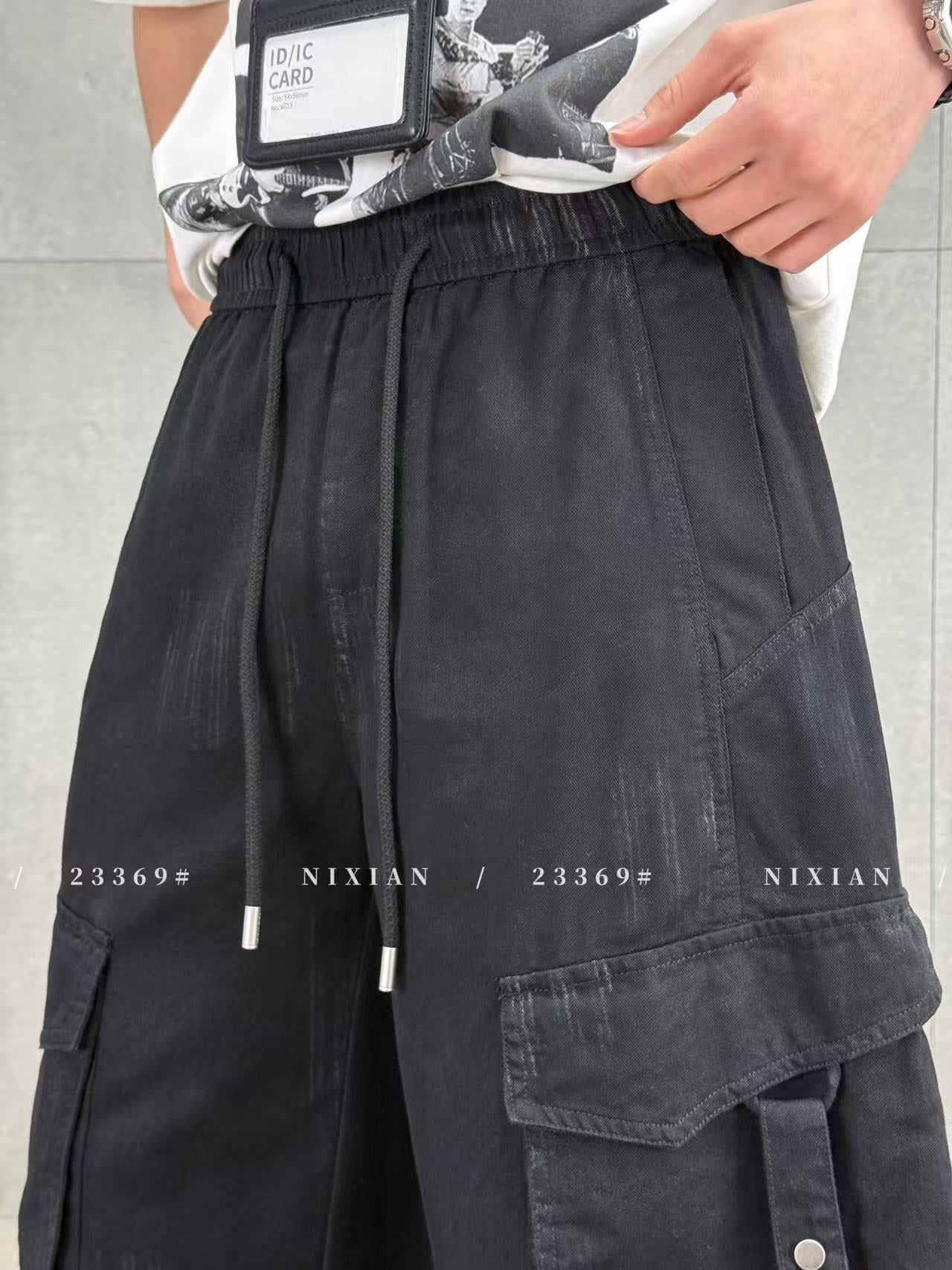 Black Cargo Pants 23369