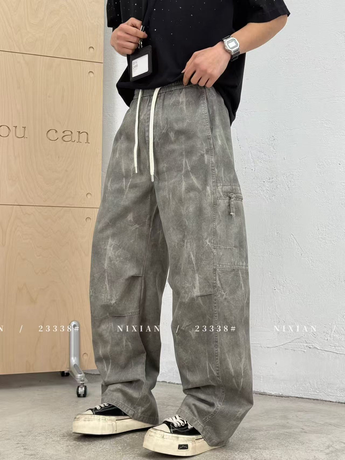 Grey Cargo Pants 23338