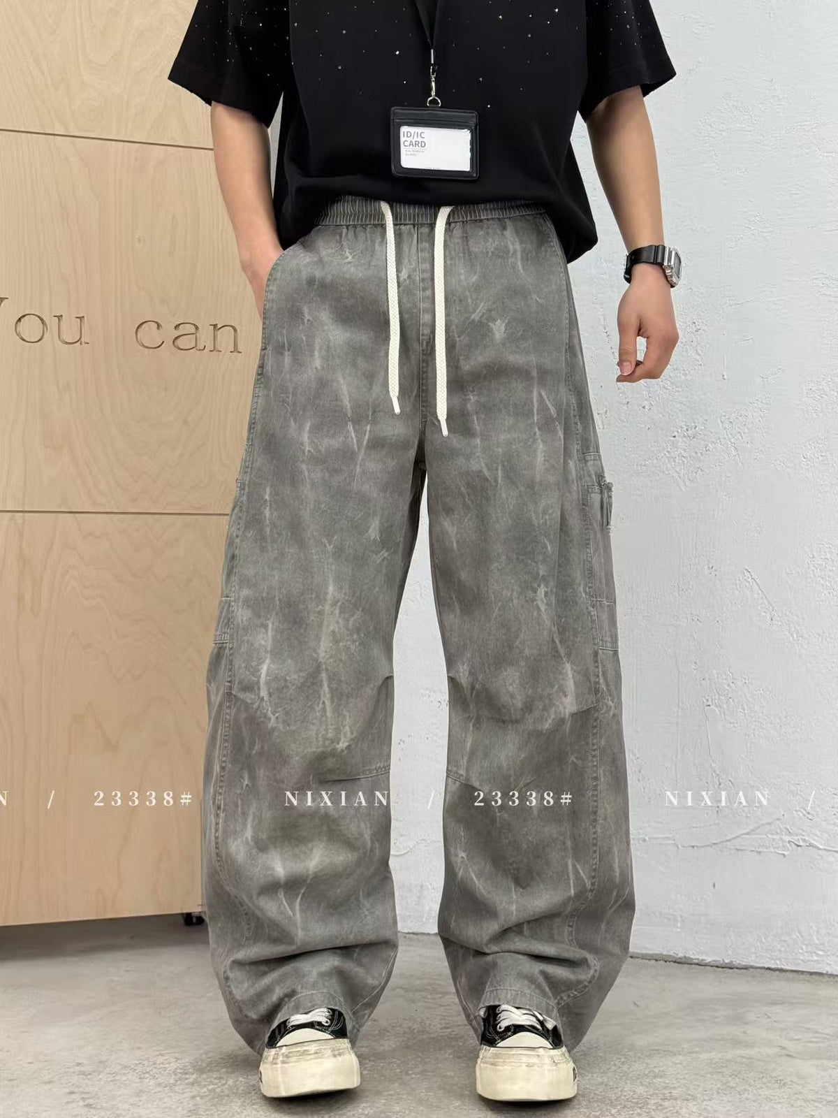 Grey Cargo Pants 23338