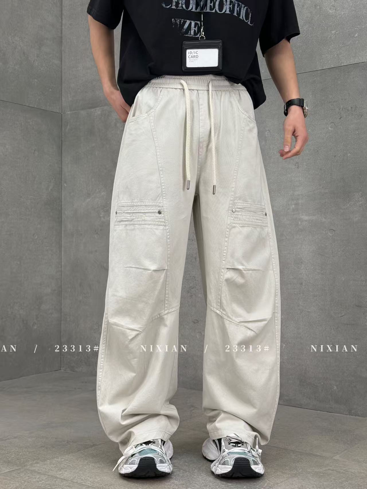 Grayish White Cargo Pants 23313