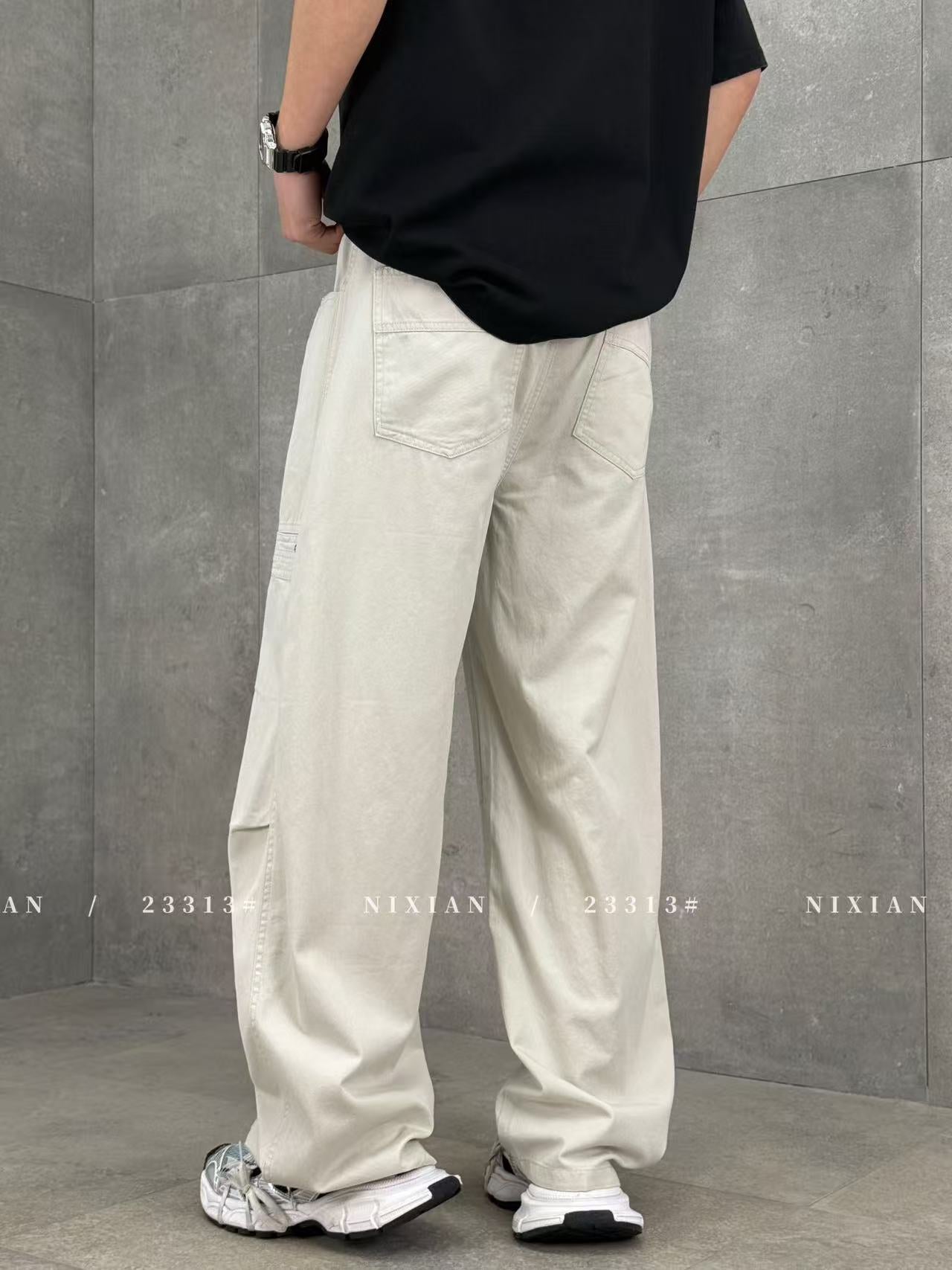 Grayish White Cargo Pants 23313