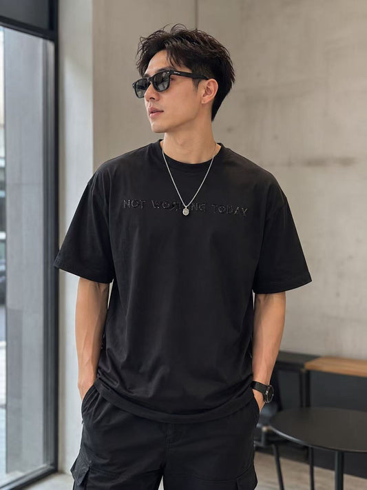 "Not Working Today" Oversized Tee - 3777