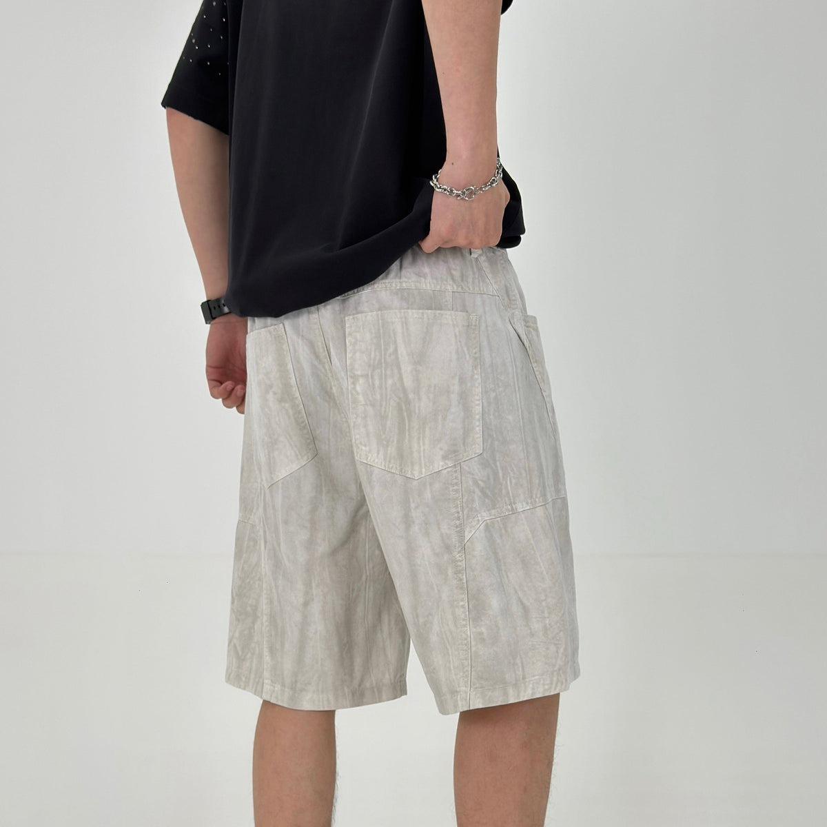 White Cargo Shorts 23521