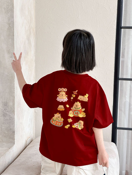 "LUCKY Capybara" Oversized Tee - 36571