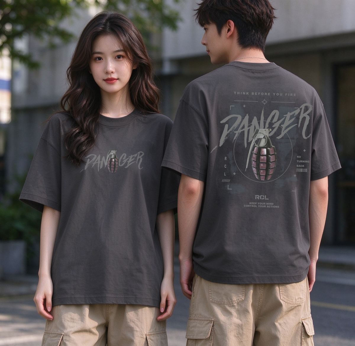 “DANGER” Oversized Tee - 3916
