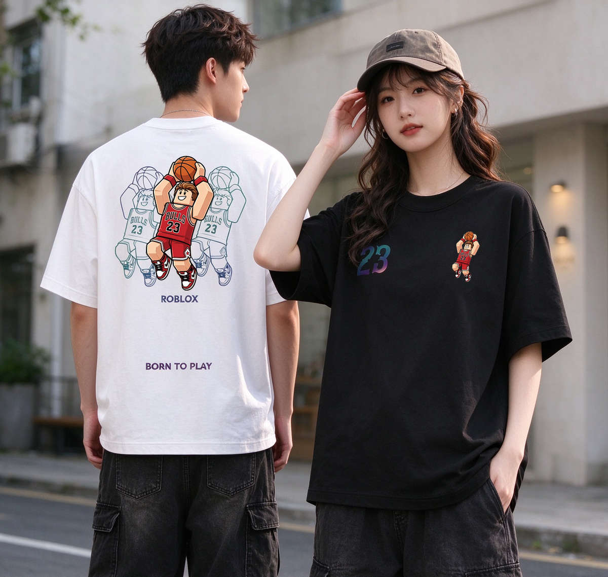Reflective Graphic Oversized Tee - 3926