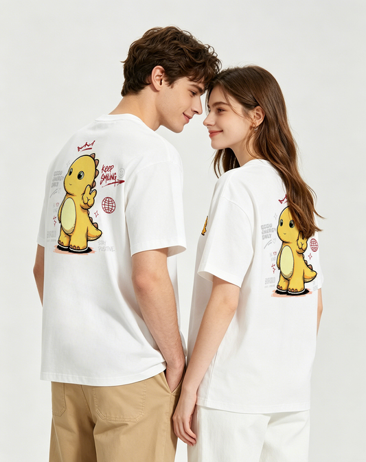 "Keep smiling" Oversized Tee - 3842