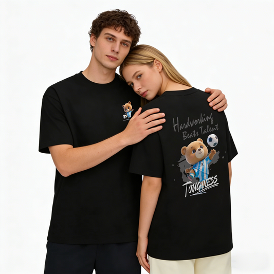 ”Hardworking beats talent" Oversized Tee -3727