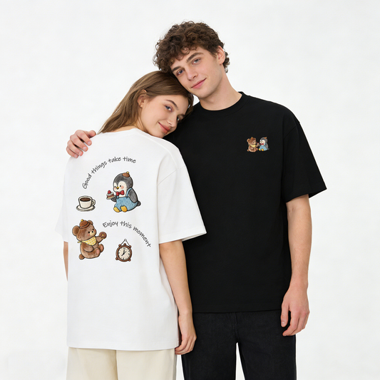 ”GOOD THINGS TAKE TIME" Oversized Tee -3726