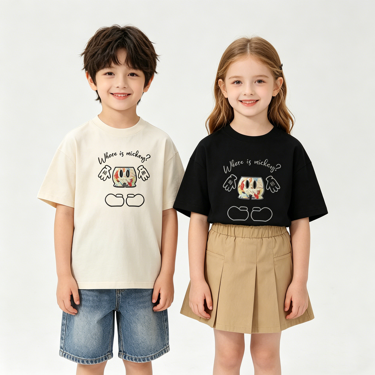 "Where is mickey?" Oversized Unisex Kids T-Shirt - 38091