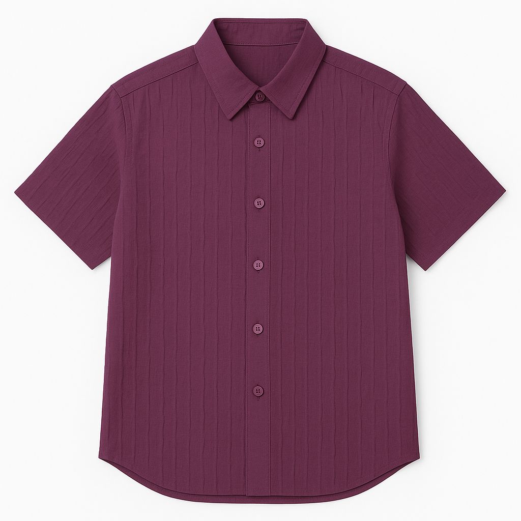 Oversized Short Sleeve Shirt 4516 Claret