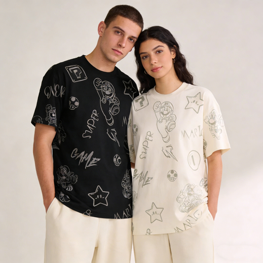 Graphic Oversized Tee -3721