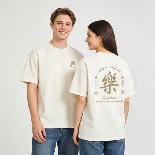 ”GOOD LUCK 楽" Oversized Tee -3692