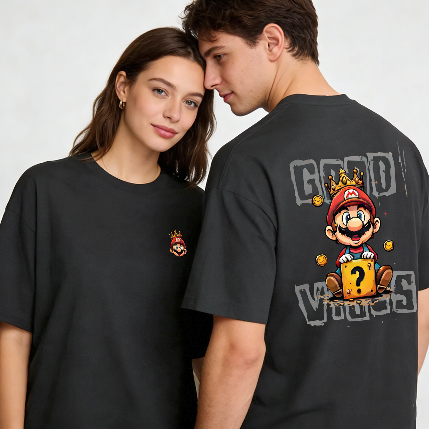 ”GOOD VIBES" Oversized Tee -3710