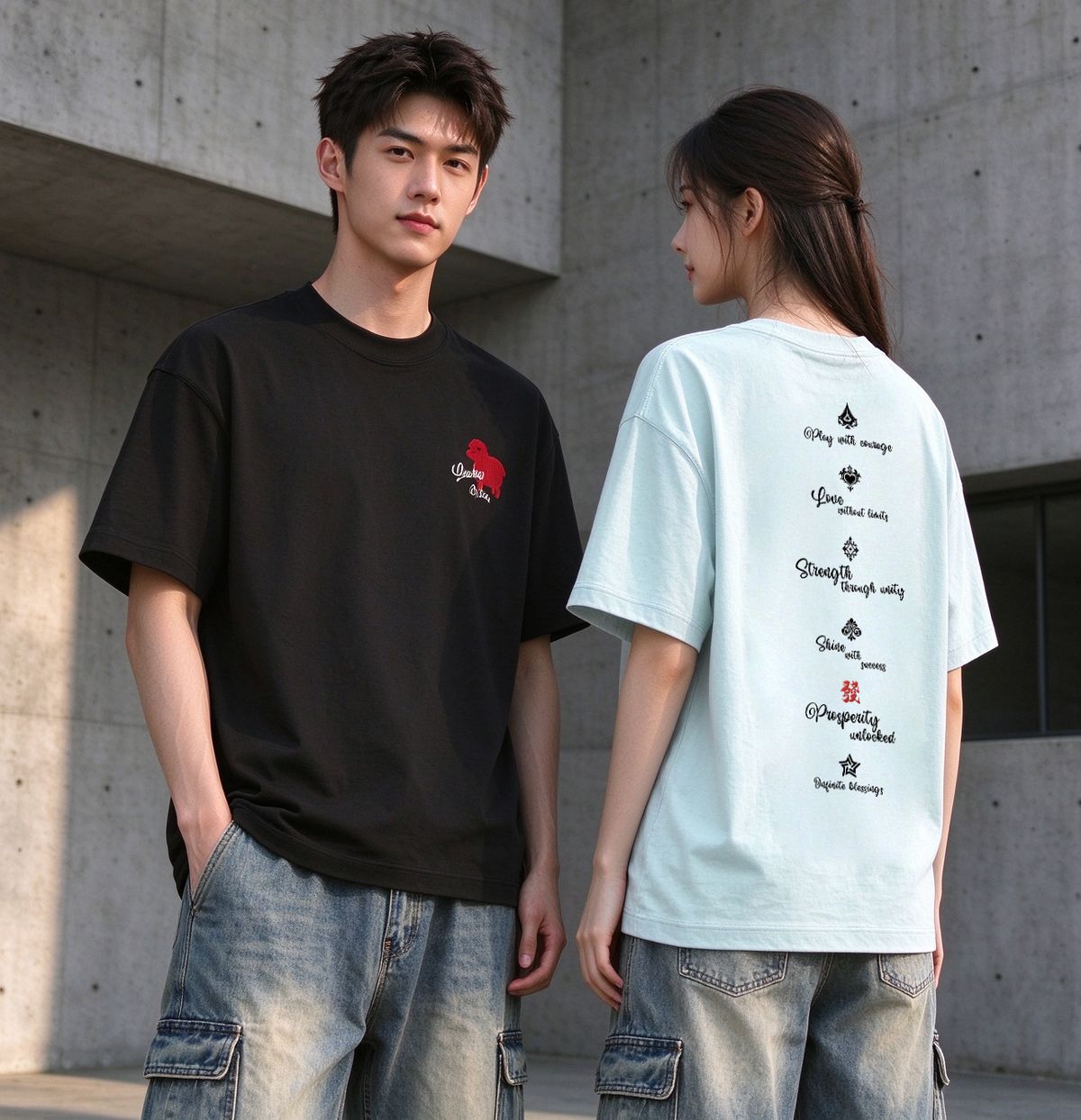 "Lucky Sheep" Oversized Tee - 3892