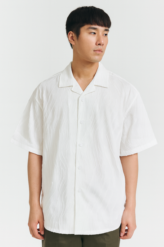 Oversized Short Sleeve Shirt 4510 White