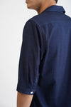 PATTERNED DARK BLUE 3/4-sleeve shirt 1028