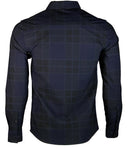 Long Sleeve Checkered Shirt (Navy) 1714