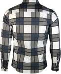 Long Sleeve Checkered Shirt (White) 1714
